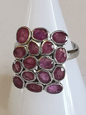 Sterling Silver 2.3 Carat Natural Ruby Bezel Set Ring
